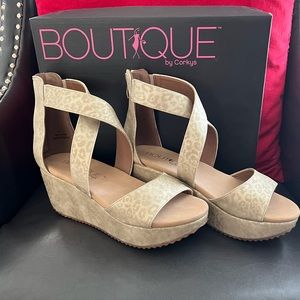 Corkys Fay Cream Leopard Sandal